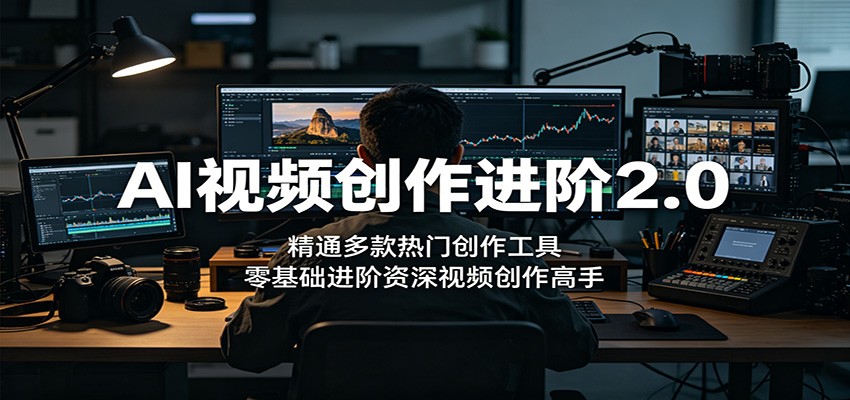 AI视频创作进阶2.0：精通多款热门创作工具，零基础进阶资深视频创作高手-知行阁轻创网-分享网络赚钱项目-全网首发副业项目实操平台-副业创业项目网
