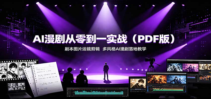 AI漫剧从零到一实战（PDF版）：剧本图片运镜剪辑，多风格AI漫剧落地教学-知行阁轻创网-分享网络赚钱项目-全网首发副业项目实操平台-副业创业项目网