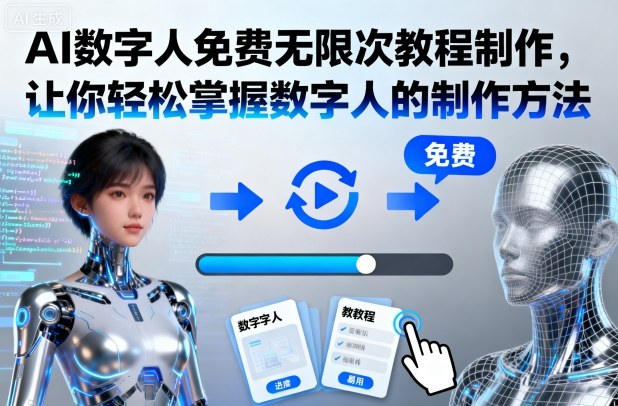 AI数字人免费无限次教程制作，让你轻松掌握数字人的制作方法-知行阁轻创网-分享网络赚钱项目-全网首发副业项目实操平台-副业创业项目网