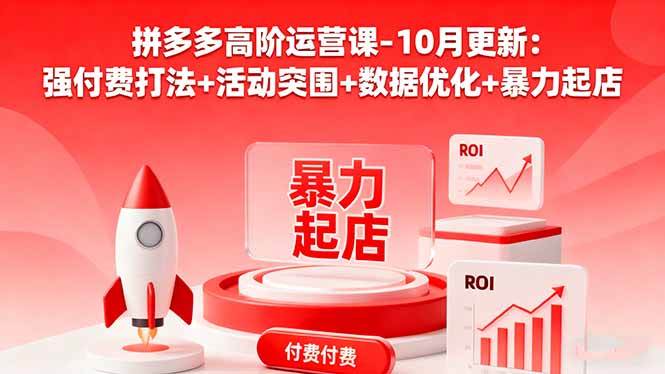 （16366期）拼多多高阶运营课-10月更新：强付费打法+活动突围+数据优化+暴力起店-知行阁轻创网-分享网络赚钱项目-全网首发副业项目实操平台-副业创业项目网