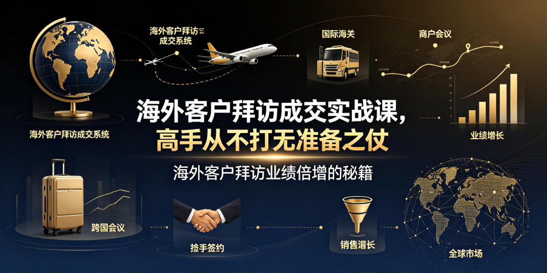 海外客户拜访成交实战课,高手从不打无准备之仗,海外客户拜访业绩倍增的秘籍-知行阁轻创网-分享网络赚钱项目-全网首发副业项目实操平台-副业创业项目网