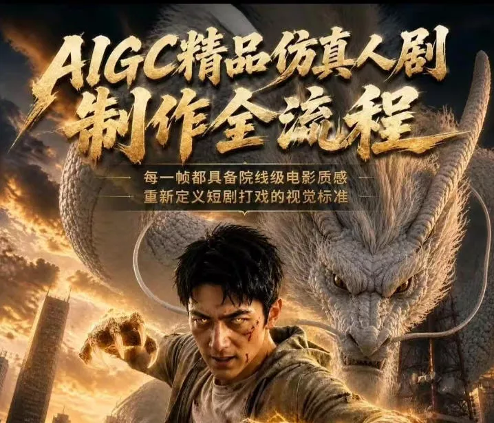 AIGC精品仿真人剧豢龙人全流程制作解析2026，国风仿真人创作+打斗剧情+人设编排，一站式AI短剧入门-知行阁轻创网-分享网络赚钱项目-全网首发副业项目实操平台-副业创业项目网