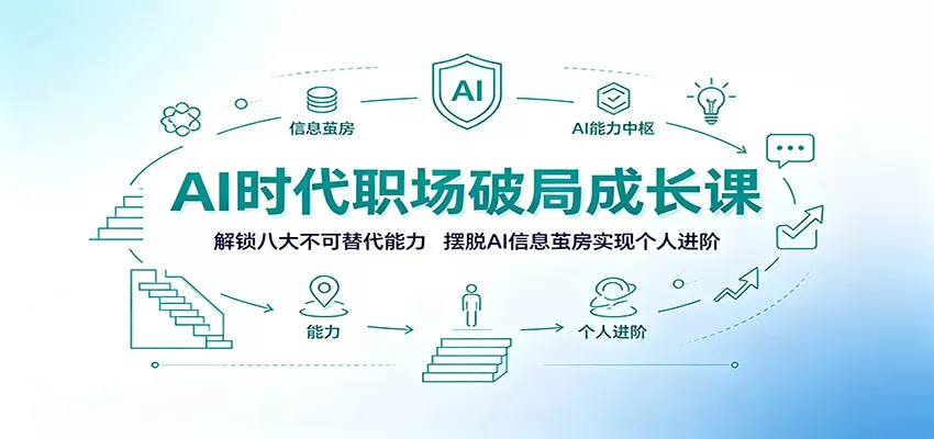 AI时代职场破局成长课：解锁八大不可替代能力，摆脱AI信息茧房实现个人进阶-知行阁轻创网-分享网络赚钱项目-全网首发副业项目实操平台-副业创业项目网