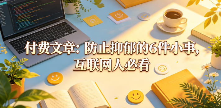 付费文章：防止抑郁的6件小事，互联网人必看！-知行阁轻创网-分享网络赚钱项目-全网首发副业项目实操平台-副业创业项目网