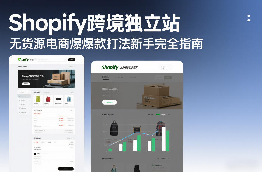 Shopify跨境独立站无货源电商爆款打法新手完全指南-知行阁轻创网-分享网络赚钱项目-全网首发副业项目实操平台-副业创业项目网