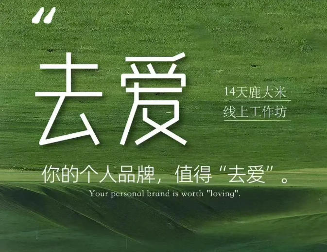 去爱14天鹿大米线上工作坊，你的个人品牌，值得“去爱”-知行阁轻创网-分享网络赚钱项目-全网首发副业项目实操平台-副业创业项目网