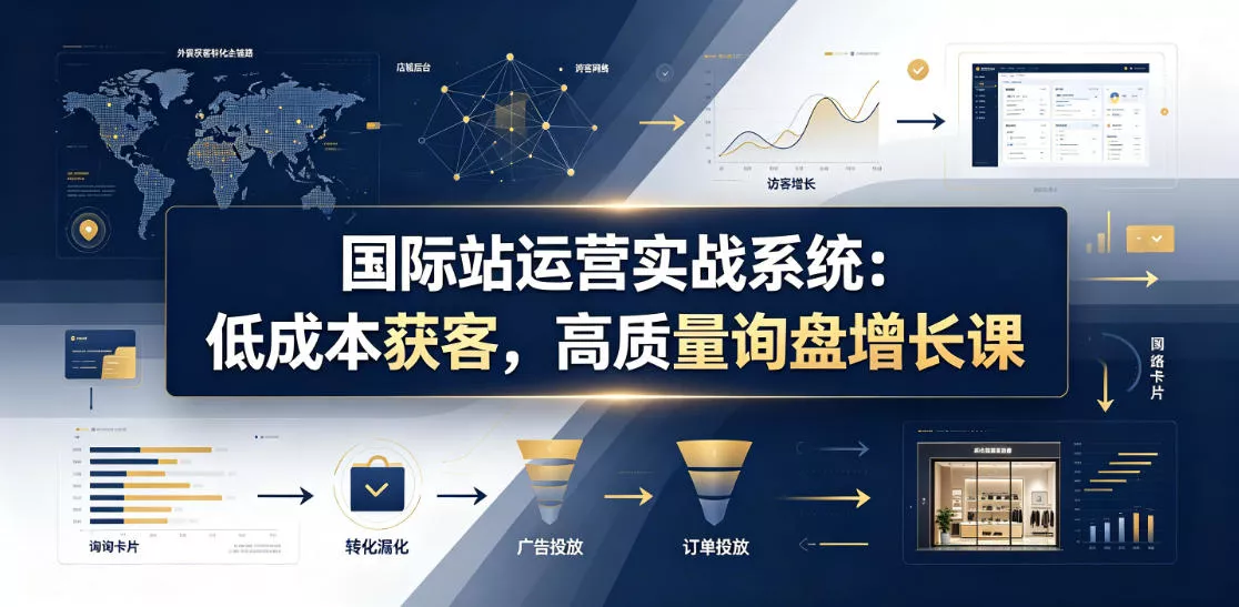 国际站运营实战系统：低成本获客，高质量询盘增长课(更新26年)-知行阁轻创网-分享网络赚钱项目-全网首发副业项目实操平台-副业创业项目网