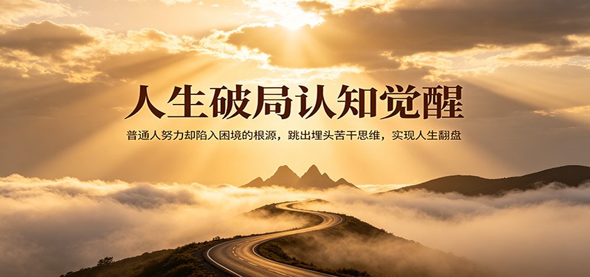 人生破局认知觉醒，普通人努力却陷入困境的根源，跳出埋头苦干思维，实现人生翻盘-知行阁轻创网-分享网络赚钱项目-全网首发副业项目实操平台-副业创业项目网