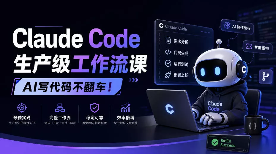 Claude Code生产级工作流课，AI写代码不翻车！【原创双语字幕】-知行阁轻创网-分享网络赚钱项目-全网首发副业项目实操平台-副业创业项目网