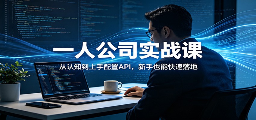 一人公司实战课：从认知到上手配置API，新手也能快速落地-知行阁轻创网-分享网络赚钱项目-全网首发副业项目实操平台-副业创业项目网