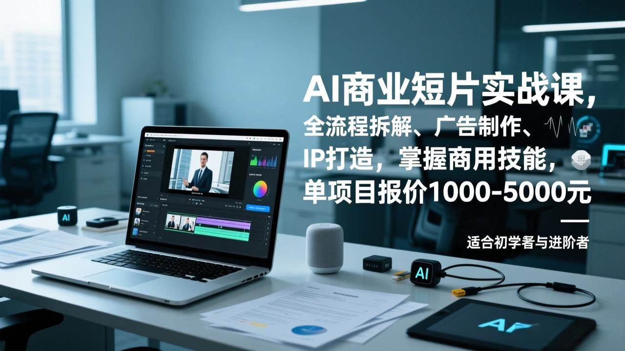 （17050期）AI商业短片实战课，全流程拆解、广告制作、IP打造，掌握商用技能，单项目报价1000-5000元-知行阁轻创网-分享网络赚钱项目-全网首发副业项目实操平台-副业创业项目网