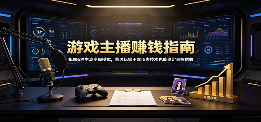 游戏主播赚钱指南:拆解6种主流变现模式,普通玩家不靠顶尖技术也能稳定直播增收-知行阁轻创网-分享网络赚钱项目-全网首发副业项目实操平台-副业创业项目网