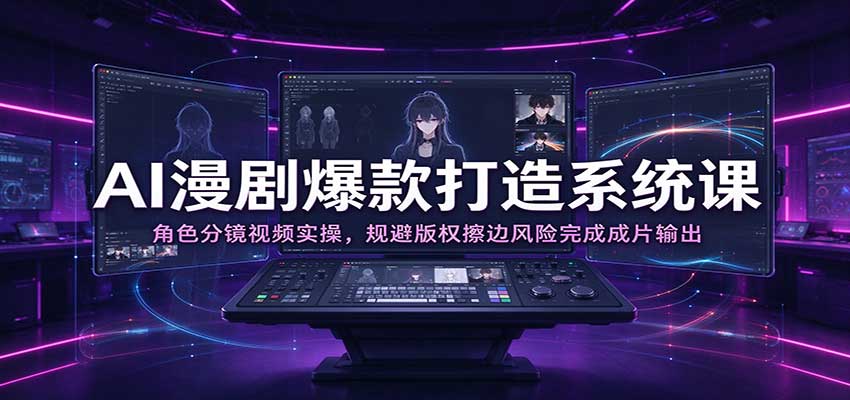 AI漫剧爆款打造系统课：角色分镜视频实操，规避版权擦边风险完成成片输出-知行阁轻创网-分享网络赚钱项目-全网首发副业项目实操平台-副业创业项目网