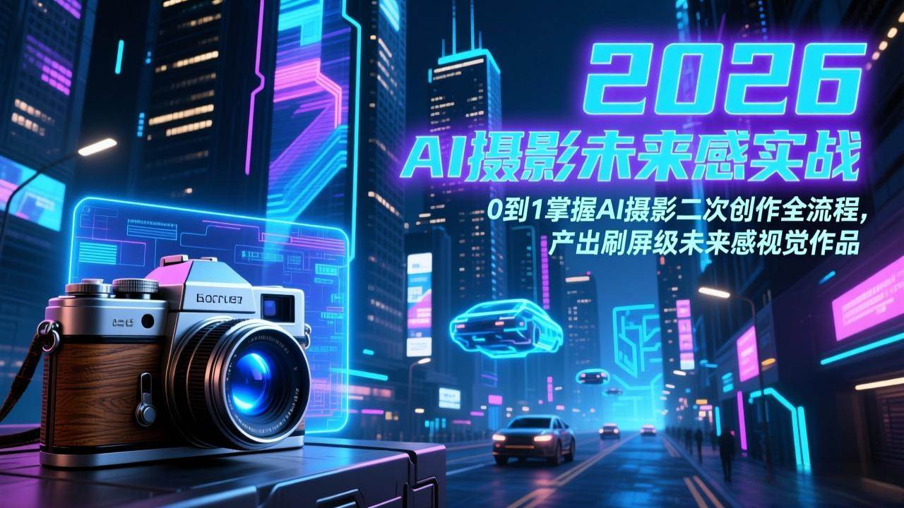 （17584期）2026 AI摄影未来感实战：0到1掌握AI摄影二次创作全流程，产出刷屏级未来感视觉作品-知行阁轻创网-分享网络赚钱项目-全网首发副业项目实操平台-副业创业项目网