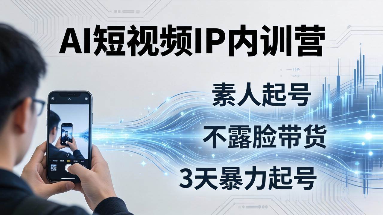 （17852期）2026AI短视频IP内训营：从素人起号到不露脸带货，3天暴力起号全流程拆解-知行阁轻创网-分享网络赚钱项目-全网首发副业项目实操平台-副业创业项目网