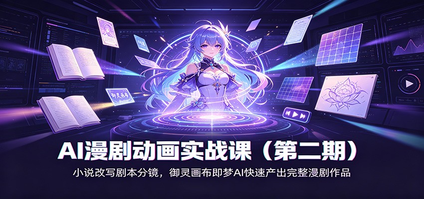 AI漫剧动画实战课(第二期):小说改写剧本分镜,御灵画布即梦AI快速产出完整漫剧作品-知行阁轻创网-分享网络赚钱项目-全网首发副业项目实操平台-副业创业项目网