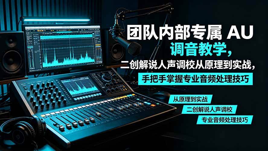 （19517期）某大佬团队内部专属 AU 调音教学，二创解说人声调校从原理到实战，手把手掌握专业音频处理技巧-知行阁轻创网-分享网络赚钱项目-全网首发副业项目实操平台-副业创业项目网
