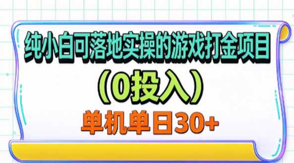 （20993期）纯小白可落地实操的游戏打金项目（0投入）单机单号30+-知行阁轻创网-分享网络赚钱项目-全网首发副业项目实操平台-副业创业项目网