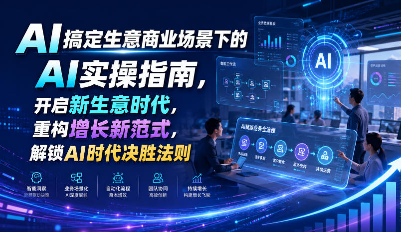 AI搞定生意商业场景下的AI实操指南，开启新生意时代，重构增长新范式，解锁AI时代决胜法则【文档】-知行阁轻创网-分享网络赚钱项目-全网首发副业项目实操平台-副业创业项目网