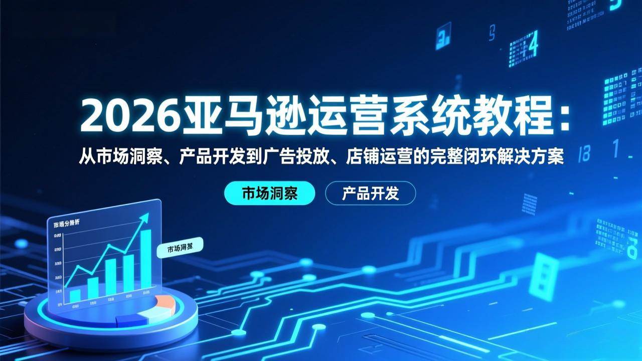 （17208期）2026亚马逊运营系统教程：从市场洞察、产品开发到广告投放、店铺运营的完整闭环解决方案-知行阁轻创网-分享网络赚钱项目-全网首发副业项目实操平台-副业创业项目网