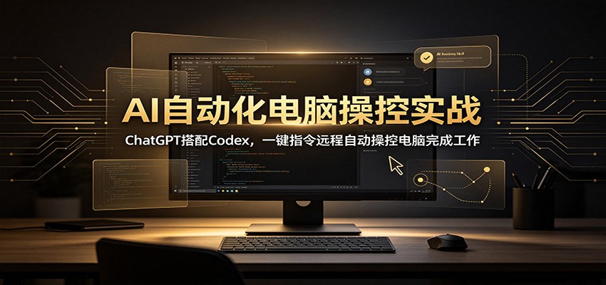 AI自动化电脑操控实战:ChatGPT搭配Codex,一键指令远程自动操控电脑完成工作-知行阁轻创网-分享网络赚钱项目-全网首发副业项目实操平台-副业创业项目网