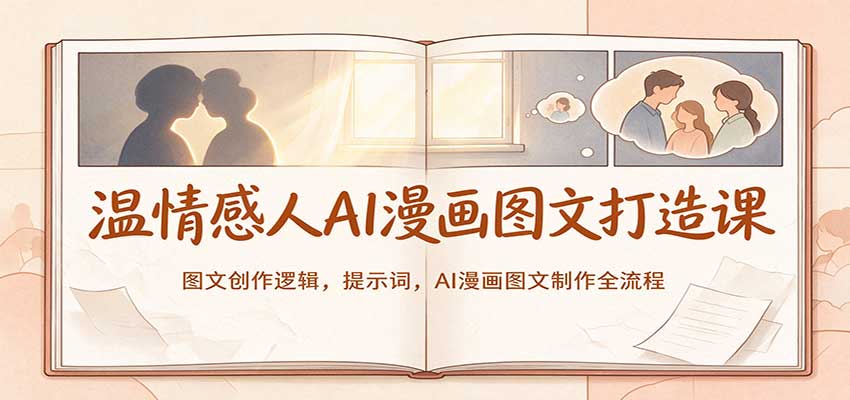 温情感人AI漫画图文打造课：图文创作逻辑，提示词，AI漫画图文制作全流程-知行阁轻创网-分享网络赚钱项目-全网首发副业项目实操平台-副业创业项目网