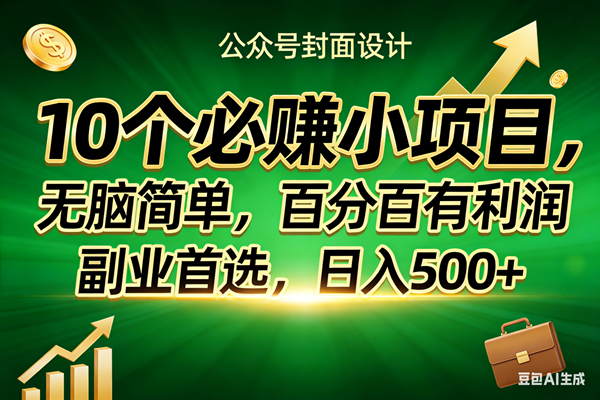 （17694期）10个必赚小项目，无脑简单，百分百有利润，副业首选，日入400+-知行阁轻创网-分享网络赚钱项目-全网首发副业项目实操平台-副业创业项目网