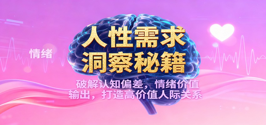 人性需求洞察秘籍，破解认知偏差，情绪价值输出，打造高价值人际关系-知行阁轻创网-分享网络赚钱项目-全网首发副业项目实操平台-副业创业项目网