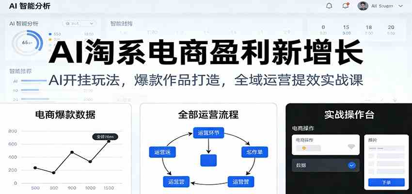 AI淘系电商盈利新增长，AI开挂玩法，爆款作品打造，全域运营提效实战课-知行阁轻创网-分享网络赚钱项目-全网首发副业项目实操平台-副业创业项目网