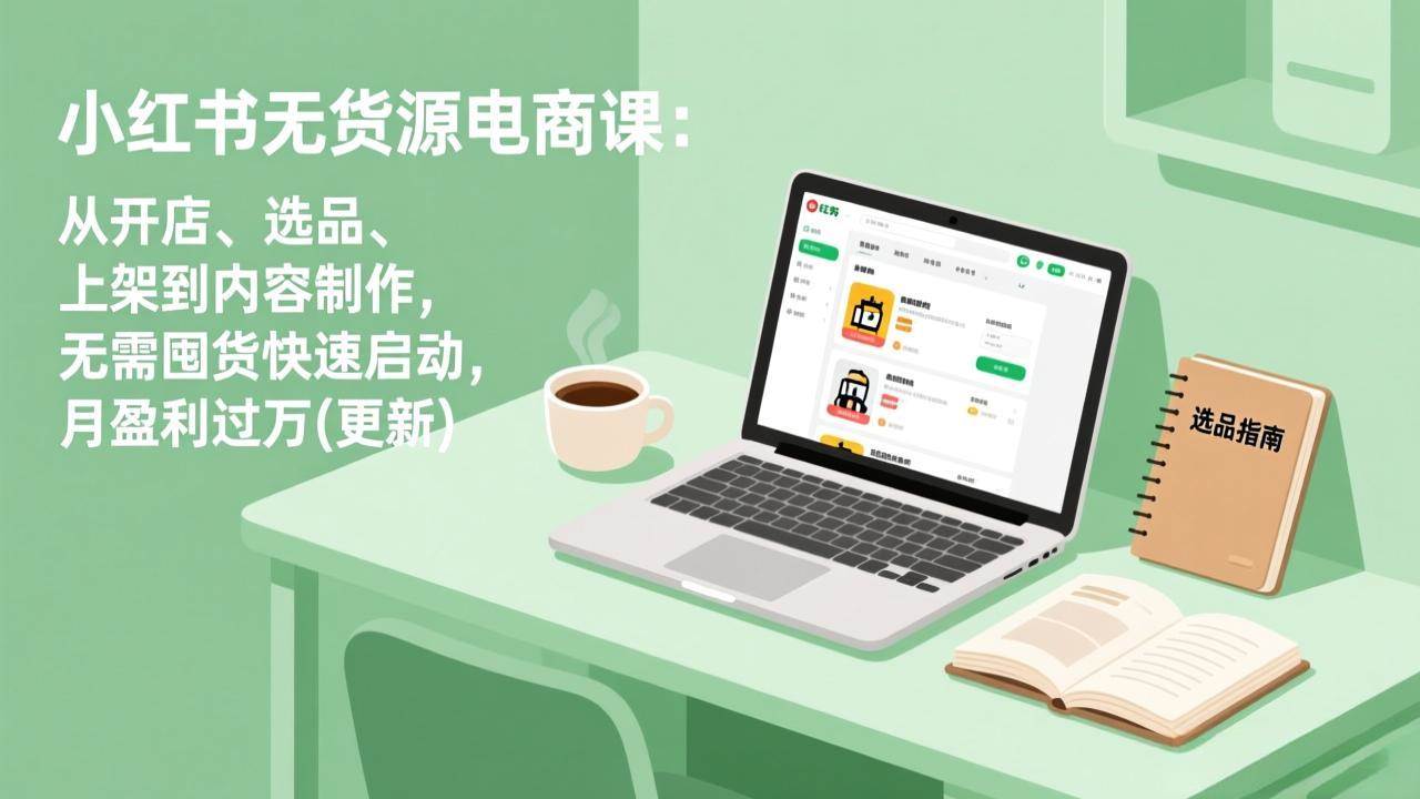 （18420期）小红书无货源电商课(5月12更新)：从开店、选品、上架到内容制作，无需囤货快速启动，月盈利过万-知行阁轻创网-分享网络赚钱项目-全网首发副业项目实操平台-副业创业项目网