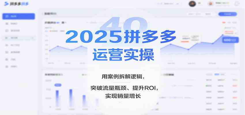 2025拼多多运营实操，用案例拆解逻辑，突破流量瓶颈、提升ROI，实现销量增长-知行阁轻创网-分享网络赚钱项目-全网首发副业项目实操平台-副业创业项目网