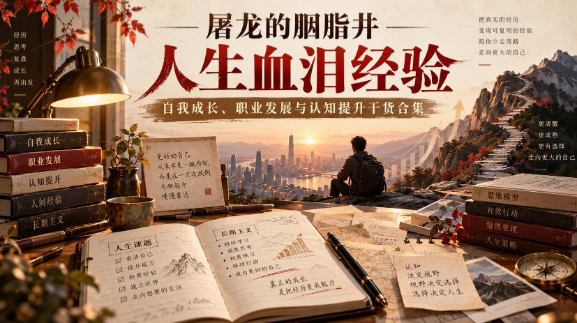 屠龙的胭脂井人生血泪经验｜自我成长、职业发展与认知提升干货合集【文档】-知行阁轻创网-分享网络赚钱项目-全网首发副业项目实操平台-副业创业项目网