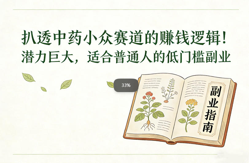 扒透中药小众赛道的賺米逻辑,潜力巨大,适合普通人的低门槛副业 扒透中药小众赛道的賺米逻辑,潜力巨大,适合普通人的低门槛副业