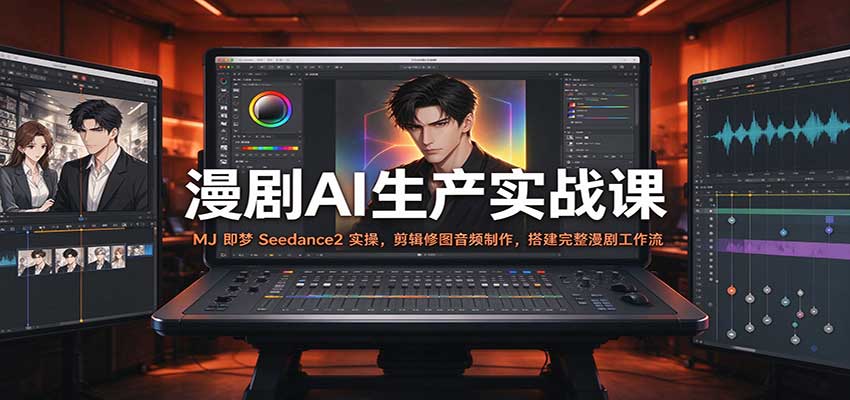 漫剧AI生产实战课：MJ 即梦 Seedance2 实操，剪辑修图音频制作，搭建完整漫剧工作流-知行阁轻创网-分享网络赚钱项目-全网首发副业项目实操平台-副业创业项目网