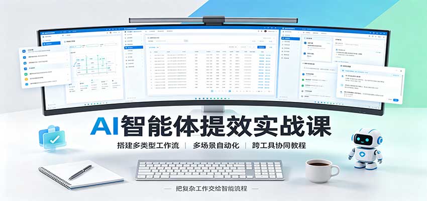 AI智能体提效实战课：搭建多类型工作流，多场景自动化，跨工具协同教程-知行阁轻创网-分享网络赚钱项目-全网首发副业项目实操平台-副业创业项目网