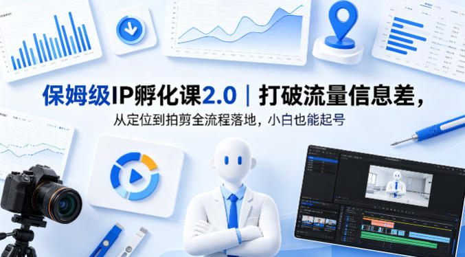 保姆级IP孵化课2.0｜打破流量信息差，从定位到拍剪全流程落地，小白也能起号-知行阁轻创网-分享网络赚钱项目-全网首发副业项目实操平台-副业创业项目网