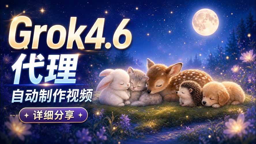 (20560期)Grok 4.6 代理自动制作视频!从提示词到成片全流程详细分享|AI Agent 实操分享-知行阁轻创网-分享网络赚钱项目-全网首发副业项目实操平台-副业创业项目网