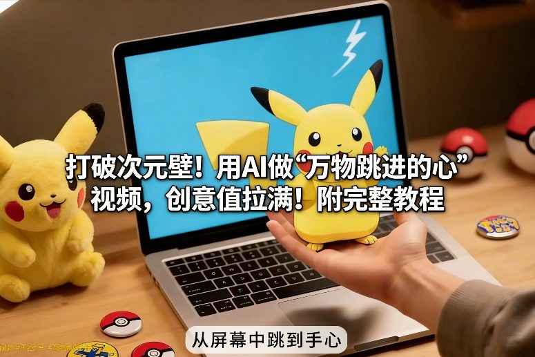 打破次元壁！用AI做【万物跳进手心】视频，创意值拉满！附完整教程-知行阁轻创网-分享网络赚钱项目-全网首发副业项目实操平台-副业创业项目网