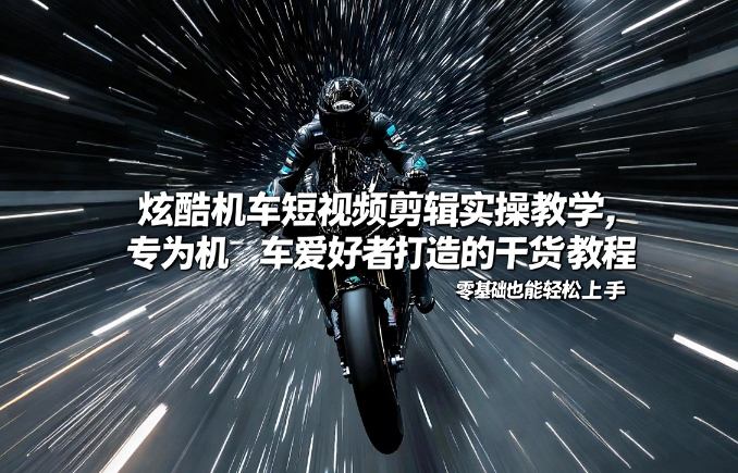 炫酷机车短视频剪辑实操教学，专为机车爱好者打造的干货教程，零基础也能轻松上手-知行阁轻创网-分享网络赚钱项目-全网首发副业项目实操平台-副业创业项目网