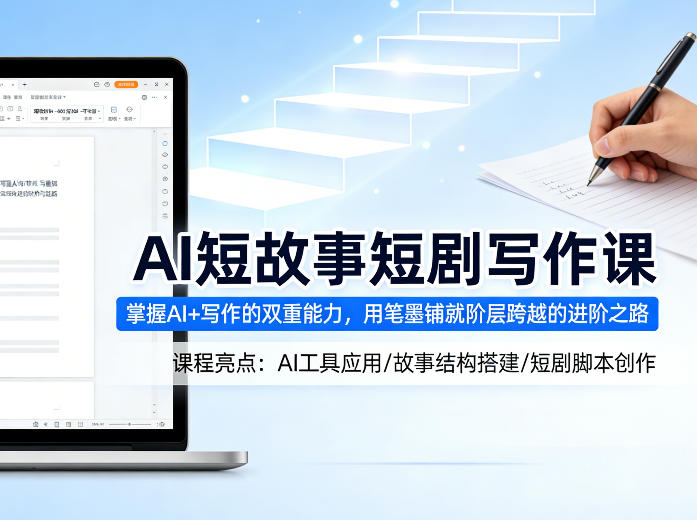 AI短故事短剧写作课，掌握AI+写作的双重能力，用笔墨铺就阶层跨越的进阶之路-知行阁轻创网-分享网络赚钱项目-全网首发副业项目实操平台-副业创业项目网