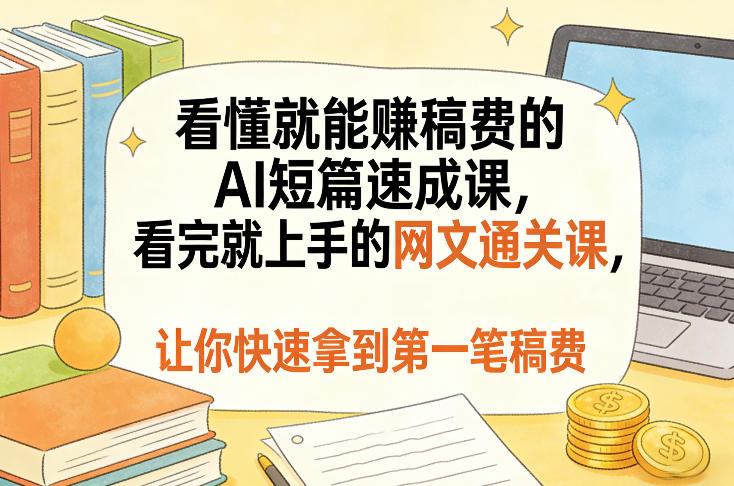 看懂就能賺稿费的AI短篇速成课,看完就上手的网文通关课,让你快速拿到第一笔稿费(更新8月)-知行阁轻创网-分享网络赚钱项目-全网首发副业项目实操平台-副业创业项目网