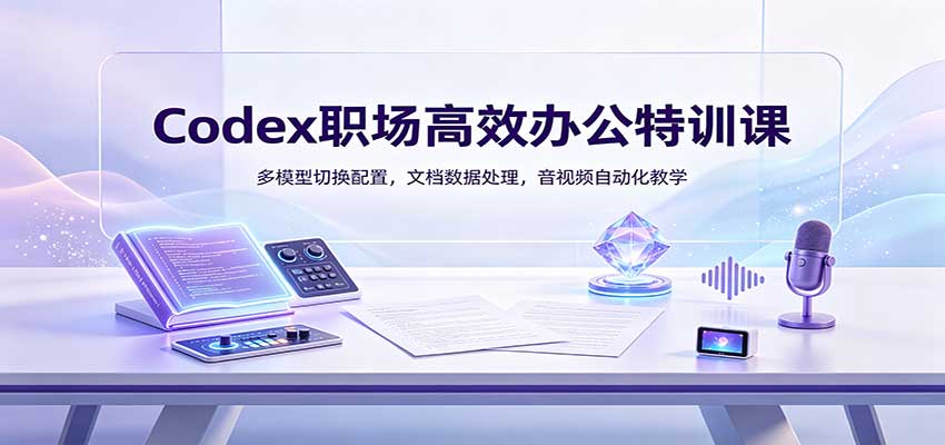 Codex职场高效办公特训课：多模型切换配置，文档数据处理，音视频自动化教学-知行阁轻创网-分享网络赚钱项目-全网首发副业项目实操平台-副业创业项目网