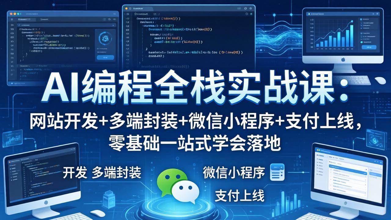(18049期)AI编程全栈实战课:网站开发+多端封装+微信小程序+支付上线,零基础一站式学会落地-知行阁轻创网-分享网络赚钱项目-全网首发副业项目实操平台-副业创业项目网