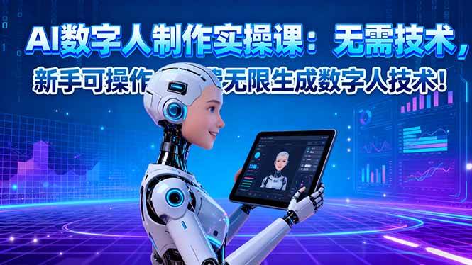 （16376期）AI数字人制作实操课：无需技术，新手可操作，免费无限生成数字人技术！-知行阁轻创网-分享网络赚钱项目-全网首发副业项目实操平台-副业创业项目网