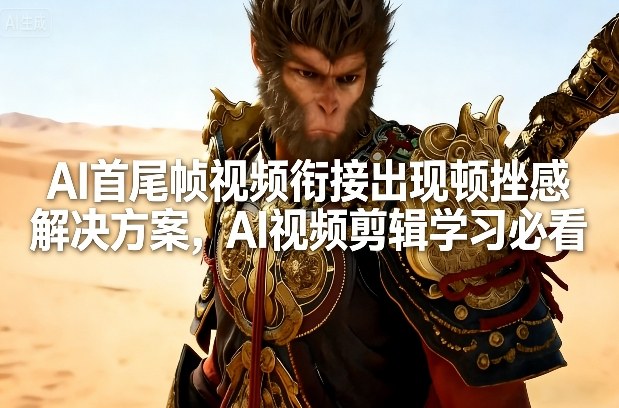 AI首尾帧视频衔接出现顿挫感解决方案，AI视频剪辑学习必看-知行阁轻创网-分享网络赚钱项目-全网首发副业项目实操平台-副业创业项目网