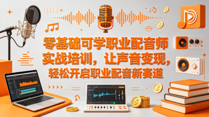 零基础可学职业配音师实战培训，让声音变现，轻松开启职业配音新赛道-知行阁轻创网-分享网络赚钱项目-全网首发副业项目实操平台-副业创业项目网