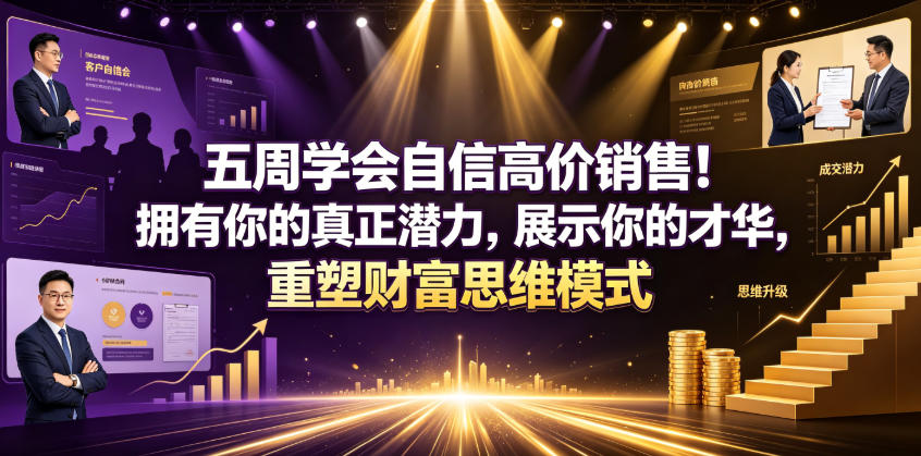 五周学会自信高价销售！拥有你的真正潜力，展示你的才华，重塑财富思维模式【原创双语字幕】-知行阁轻创网-分享网络赚钱项目-全网首发副业项目实操平台-副业创业项目网