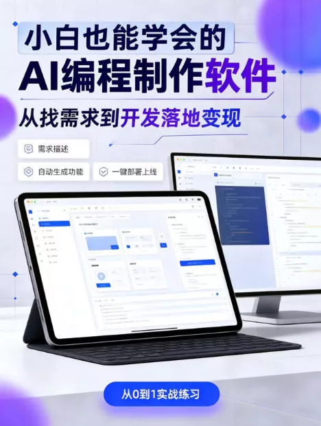 手把手教会你ai编程制作软件到变现全路径，零基础小白轻松上手，从找需求到开发落地变现【揭秘】-知行阁轻创网-分享网络赚钱项目-全网首发副业项目实操平台-副业创业项目网