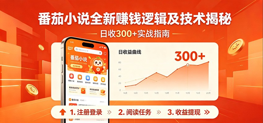 番茄小说全新赚钱逻辑及技术日收300+，小白新书皆可做！无脑赚就行了！-知行阁轻创网-分享网络赚钱项目-全网首发副业项目实操平台-副业创业项目网
