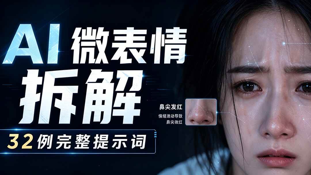 （19629期）AI微表情拆解提示词合集，精准调控AI角色表情，告别塑料感、AI面瘫脸。-知行阁轻创网-分享网络赚钱项目-全网首发副业项目实操平台-副业创业项目网